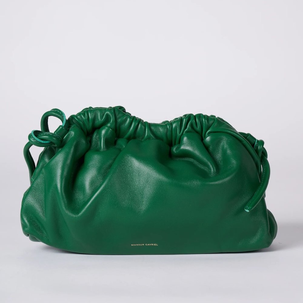 MANSUR GAVRIEL MINI CLOUD LEATHER CLUTCH - Leaf